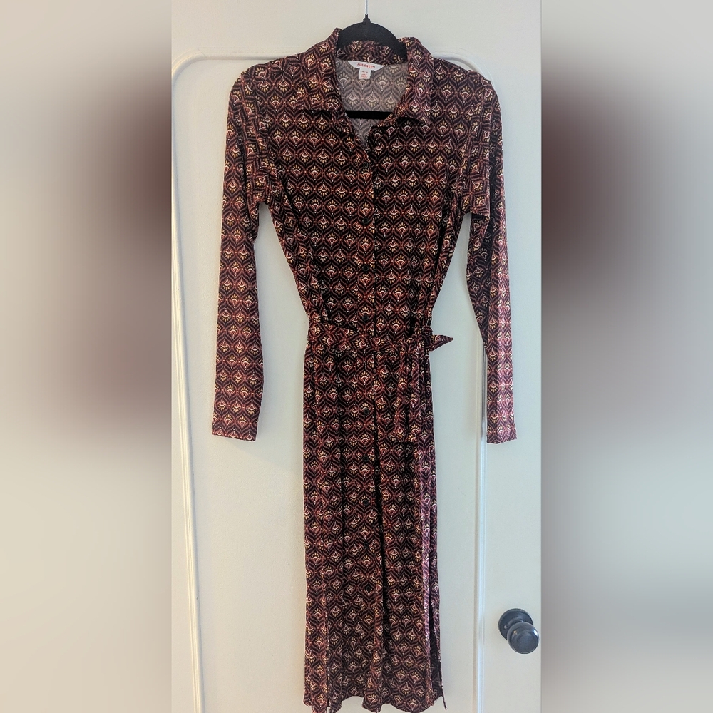Geometric Patterned Long Sleeve Dress Joe fresh
